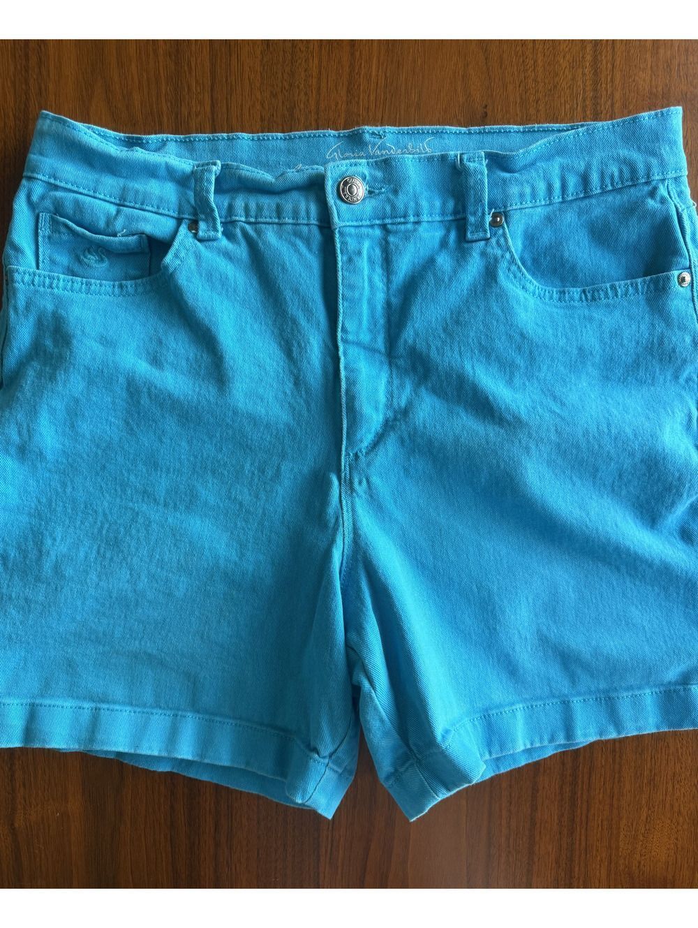 Gloria Vanderbilt Women's All Around Slimming Effect Turquoise Shorts - Size 12
